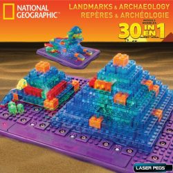 Laser Pegs National Geographic Landmarks and Archaeology STEM Tinted Light Up Construction Set