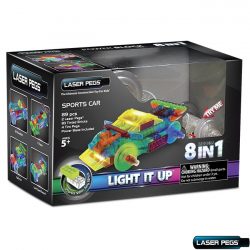 Laser Pegs Power Block Sports Car Builds 8 Light Up Cars
