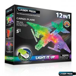 Laser Pegs Cargo Plane Lighted STEM Educational Construction Set Tinted Bricks Toys for Boys & Girls