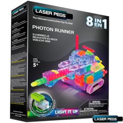 Laser Pegs Motorized Light Up Photon Runner Lighted Construction LED Toys for Boys & Girls Building Blocks Set