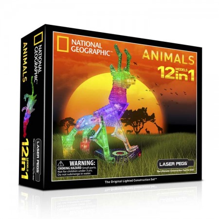 Laser Pegs® National Geographic™ Animals. Build 12 Lighted Construction Models in 1.